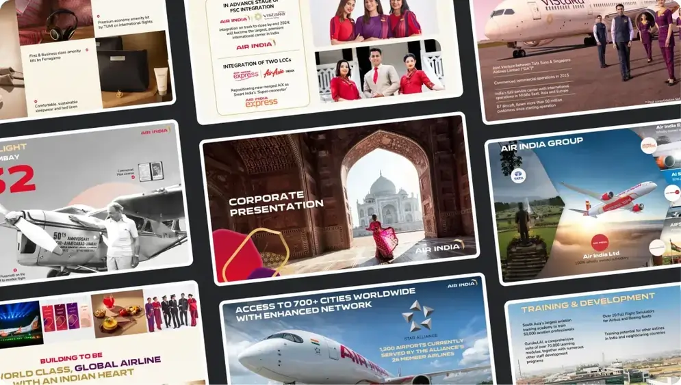 Digital corporate profile layout.