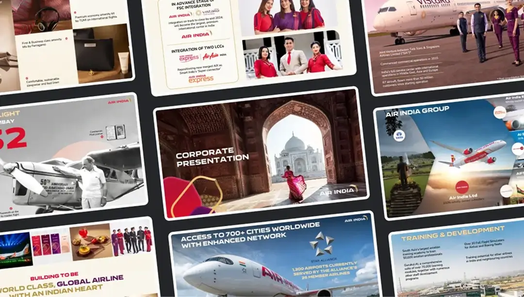 Digital corporate profile layout.
