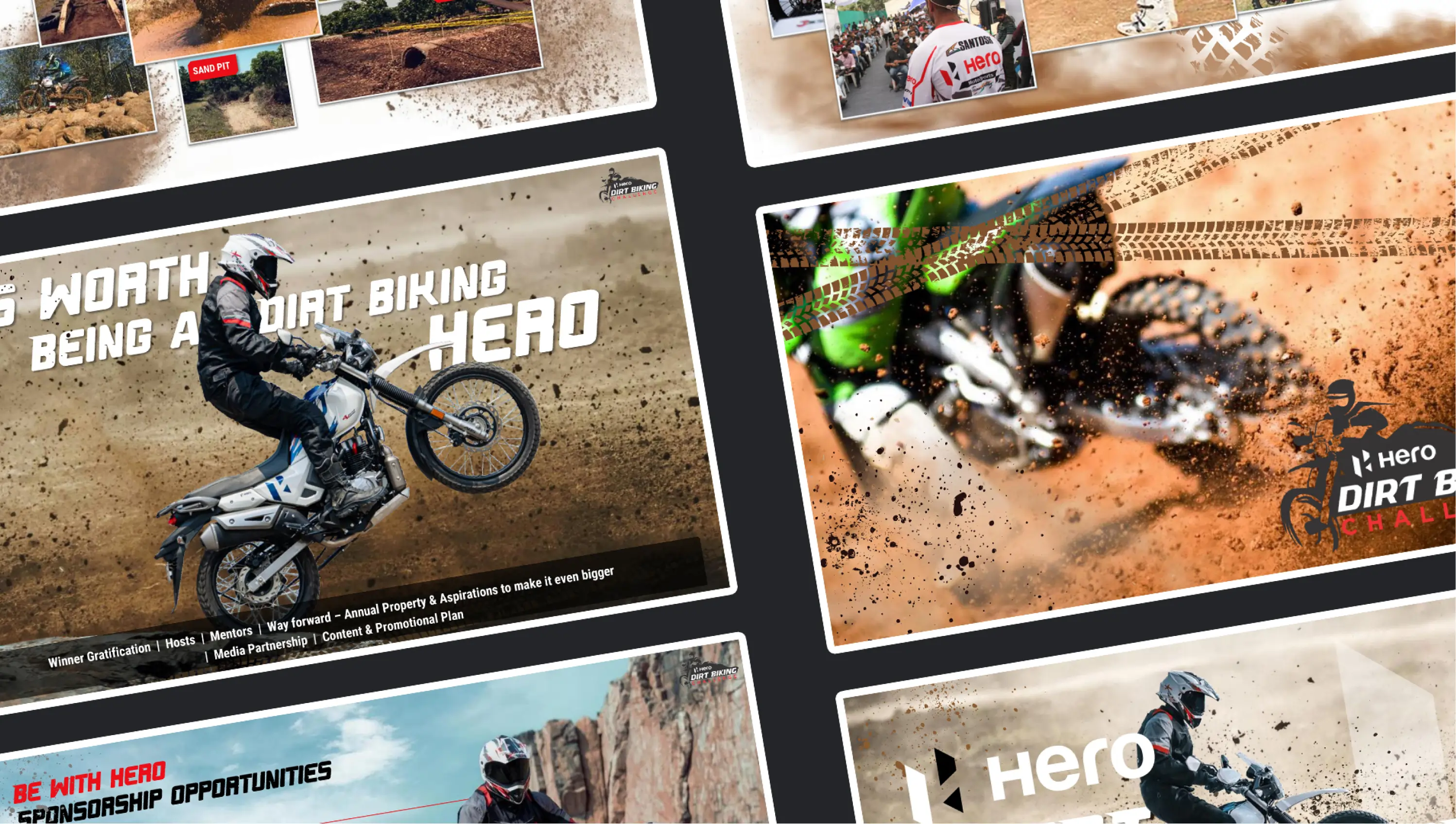 Dirt bike rider in action on a rugged terrain.