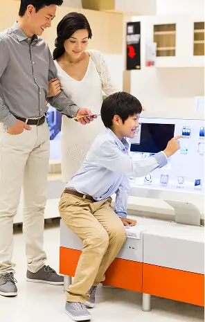 Business professional working on a digital tablet.