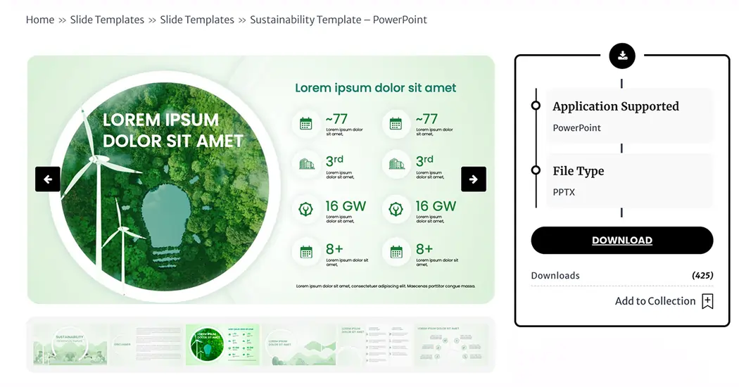 Sustainability Template PowerPoint