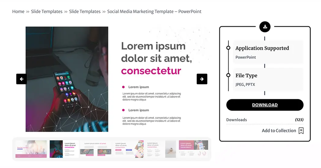 Social Media Marketing Template PowerPoint