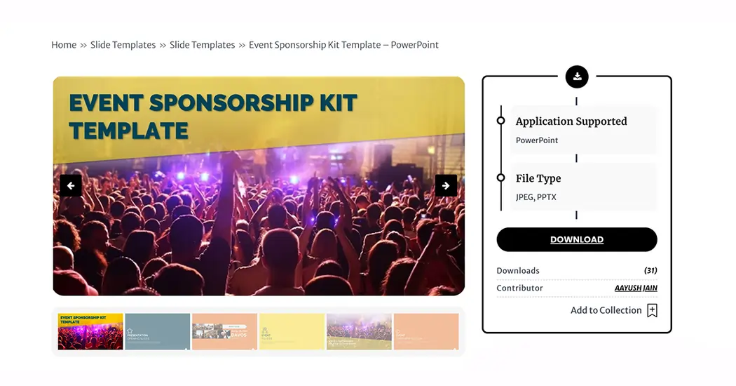 Event Sponsorship Kit Template PowerPoint