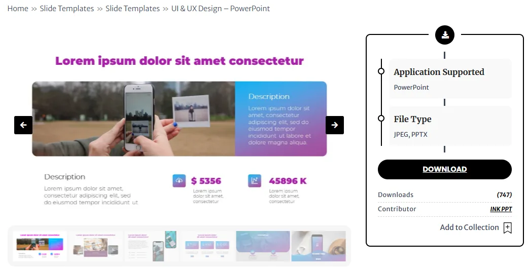 UI/UX Design Template PowerPoint