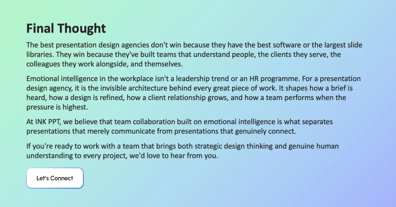 Final though for best presentation design agencies