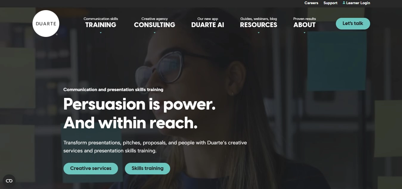 Duarte’s creative services and presentation