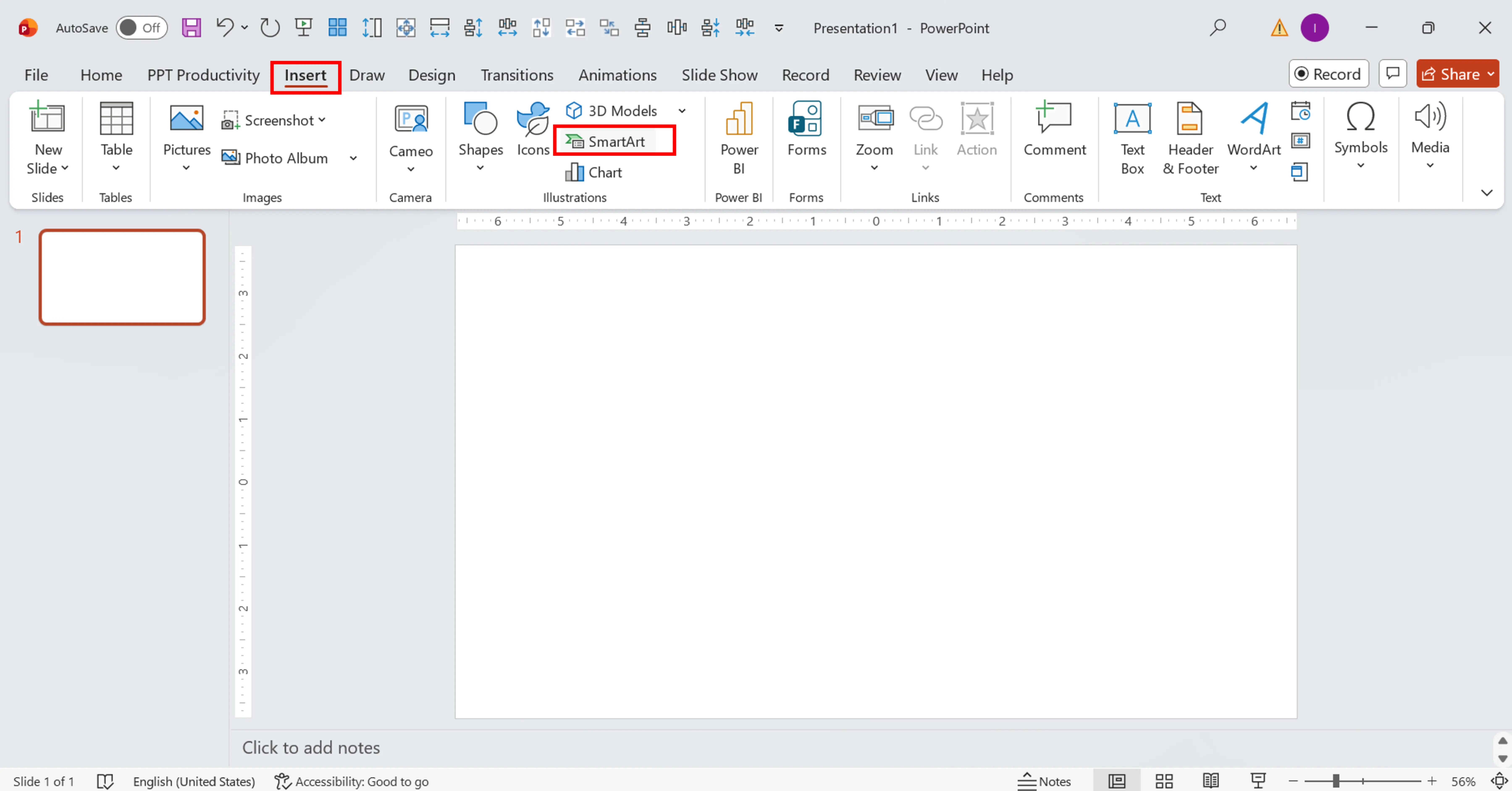 Step 1 Insert SmartArt Graphic into PowerPoint