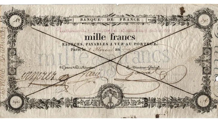 Billet de banque sous Napoléon