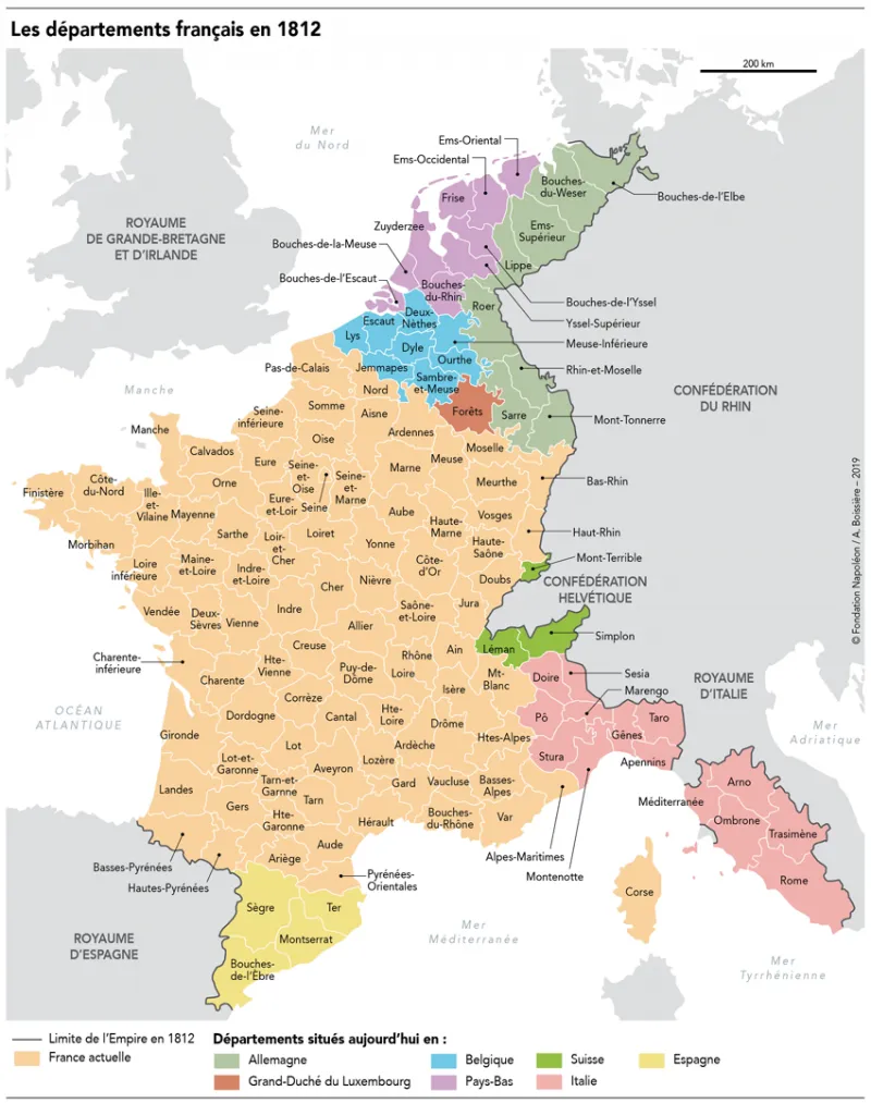 Le territoire français sous Napoléon