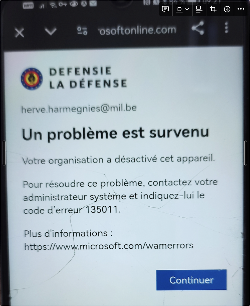 Un problème est survenu