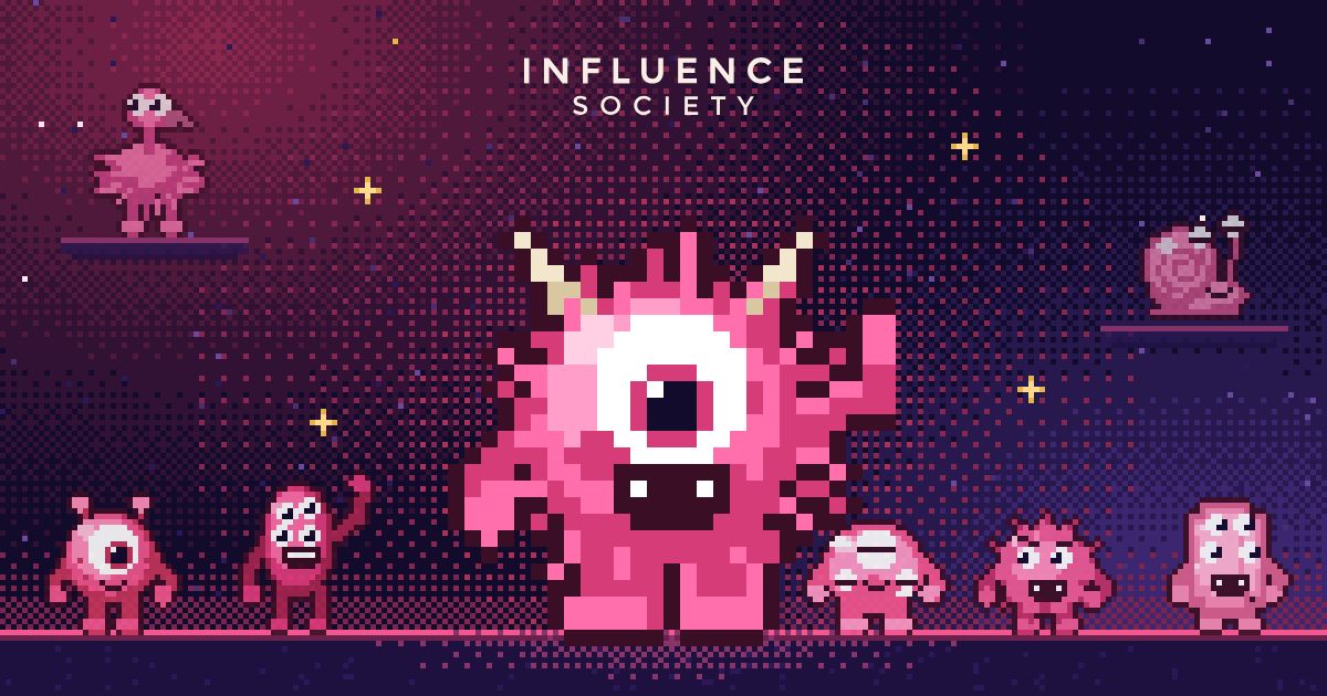 Les créatures d'Influence Society en pixel art
