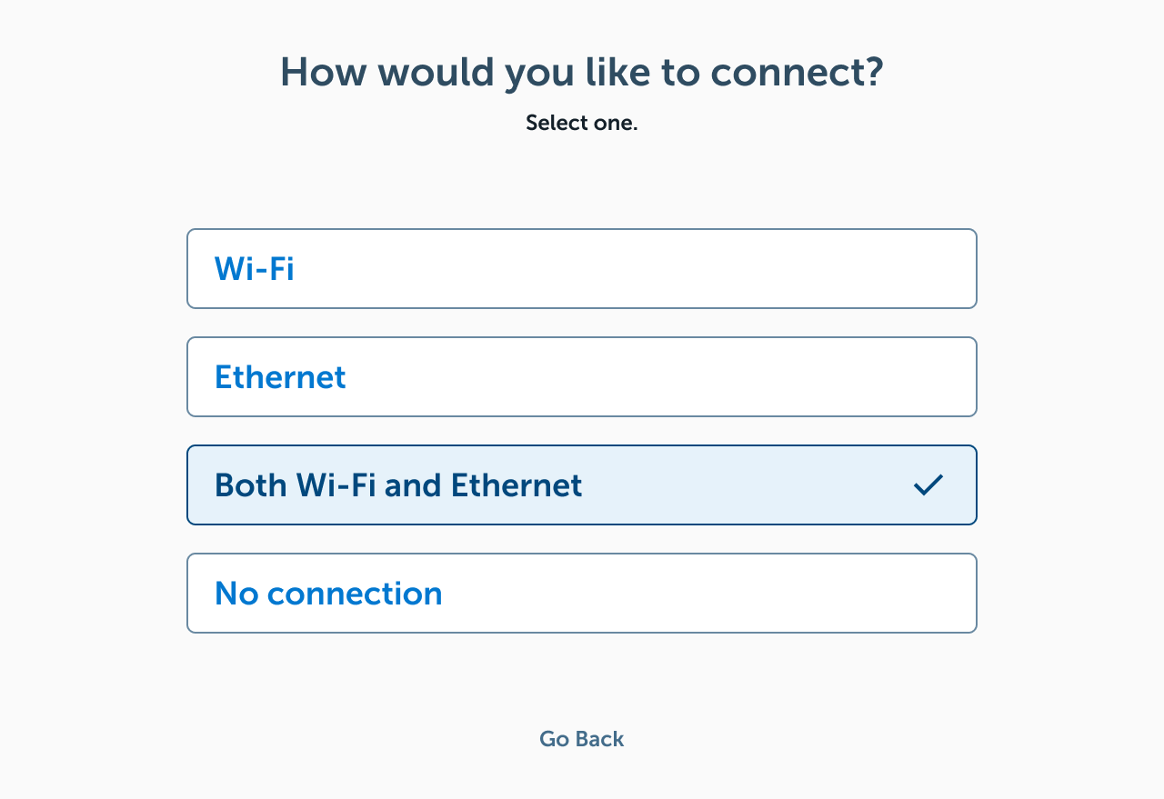 onboarding wifi connection page