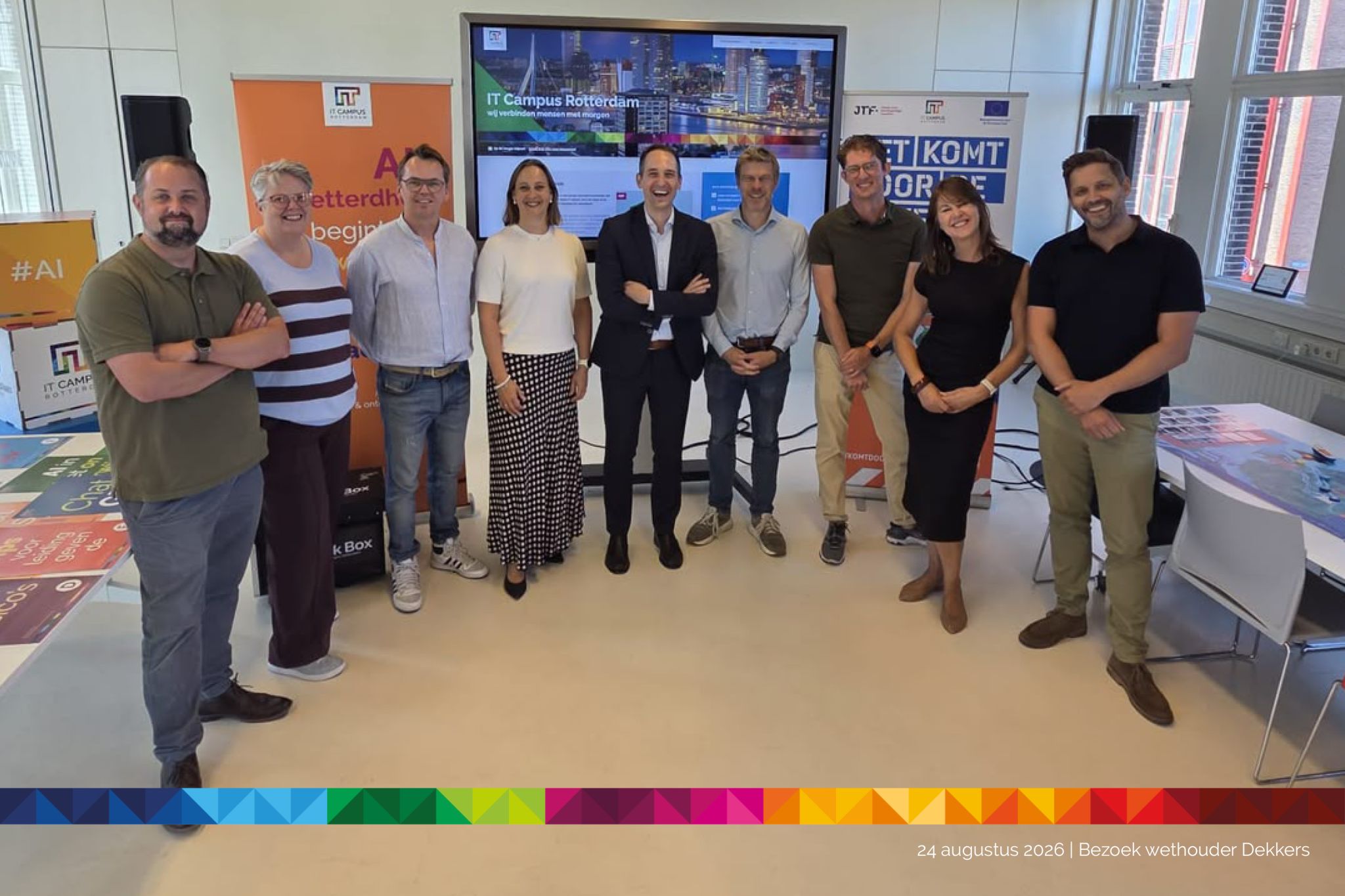We ontvingen wethouder Digitalisering Luuc Dekkers en zijn politiek assistent Vera Nuijens bij IT Campus Rotterdam