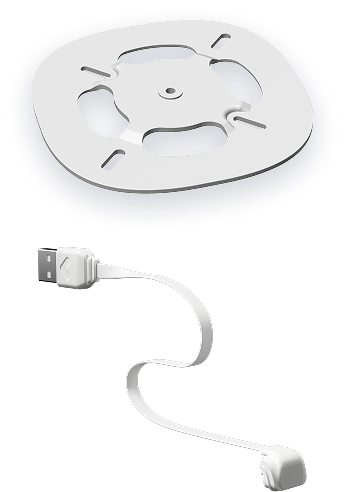 Mounting plate and USB cable