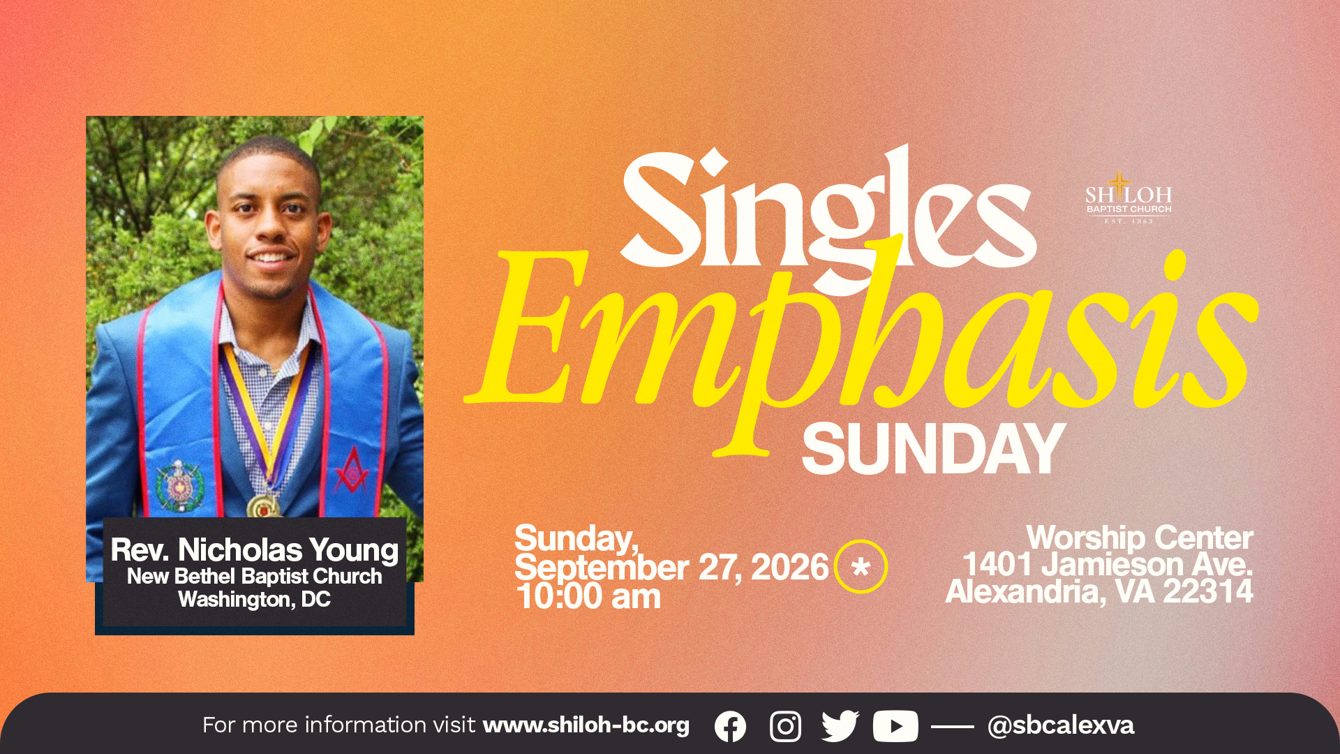 Singles Emphasis Sunday