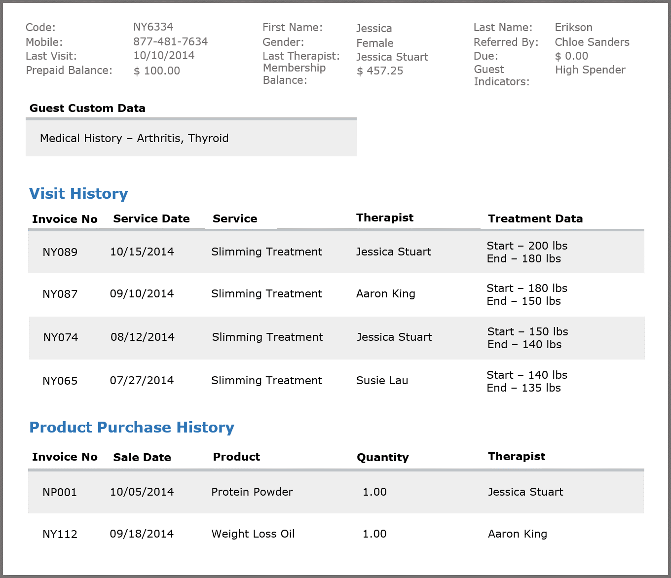 Print guest data - more guest details in a single click