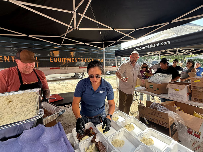 Joslyn Monsivais serves meals
