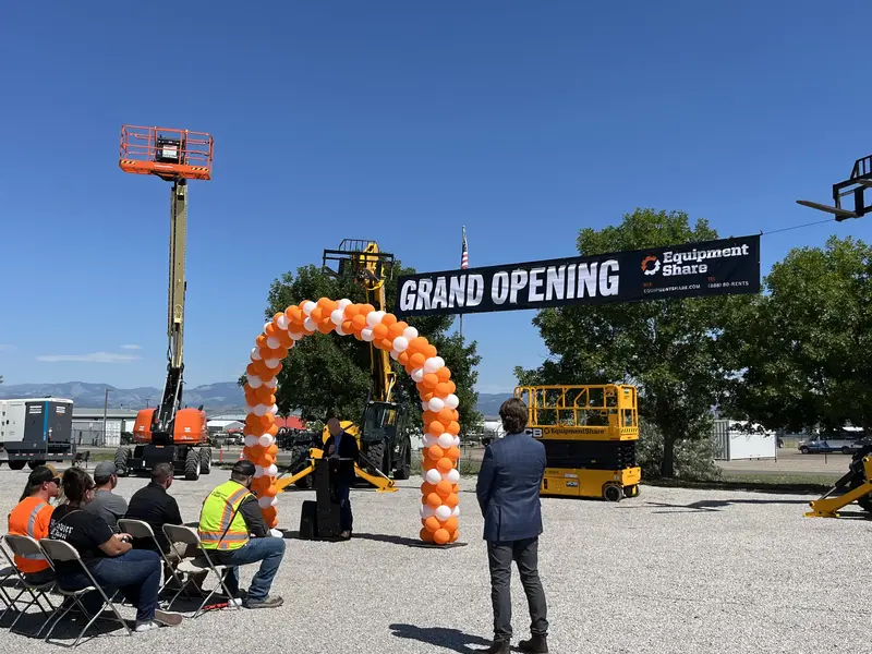 Grand opening arch at EquipmentShare in Helena, MT