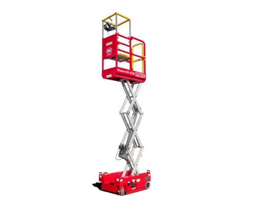 Electric Scissor Lift, 10' Micro with Step-up Platform available for rent at EquipmentShare