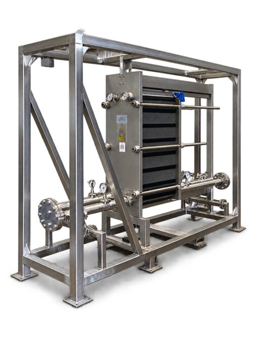 Heat Exchanger 600 SQFT P&F - SS Plates/SS Piping - F&B Only available for rent at EquipmentShare