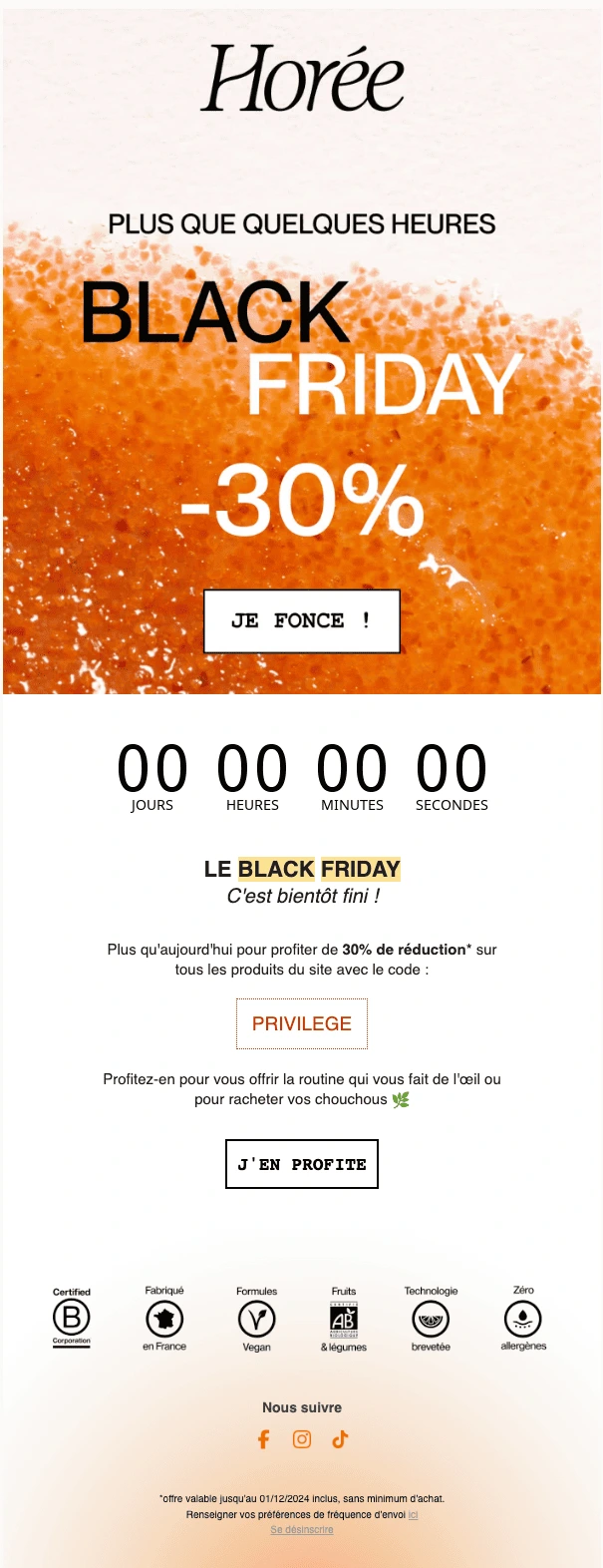 horée black friday preparaiton