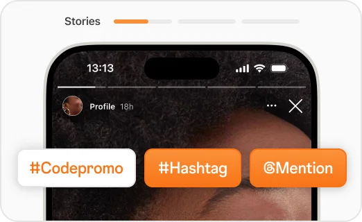 Partagez un code promotionnel dans votre story 