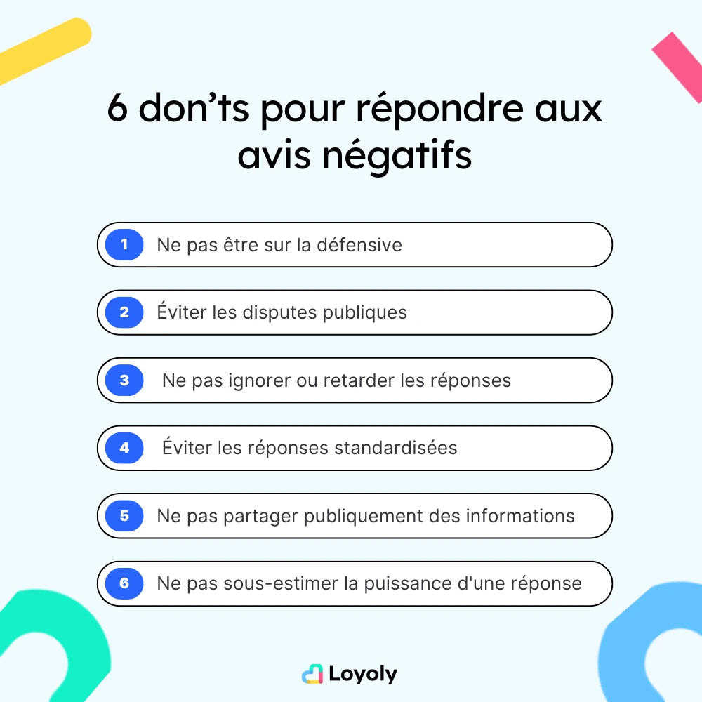 6 don'ts pour répondre aux avis négatifs