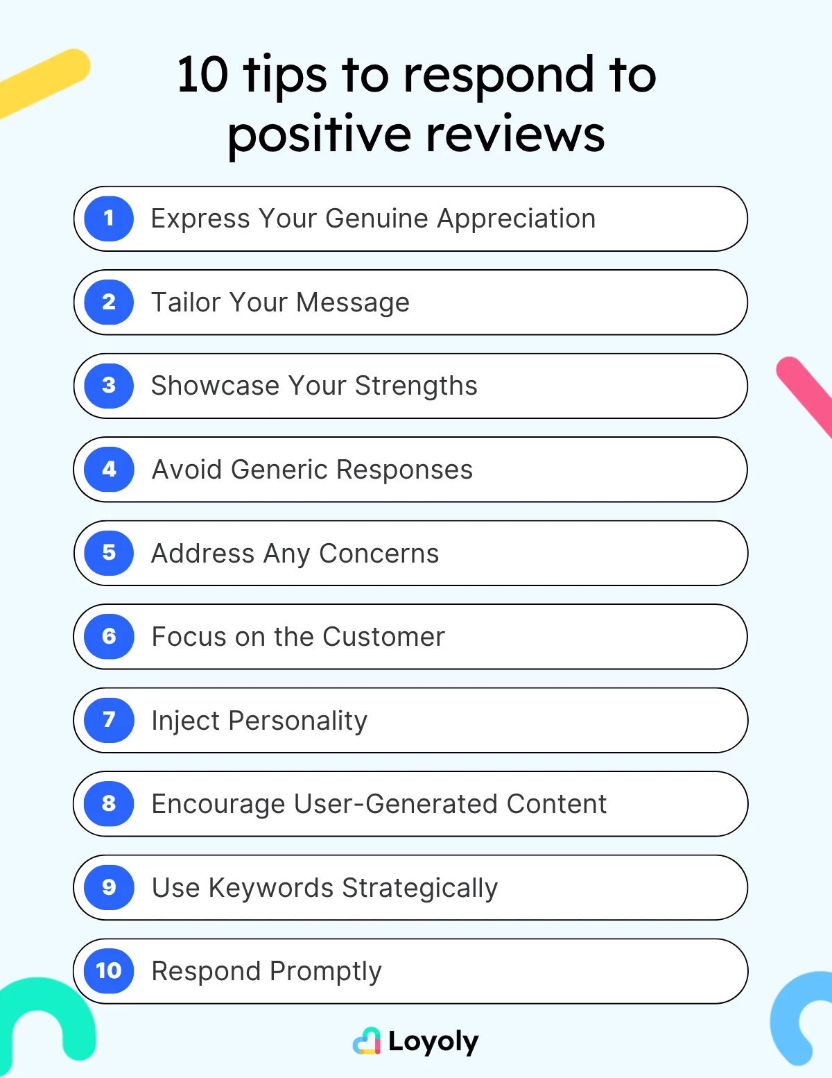  response to positive reviews