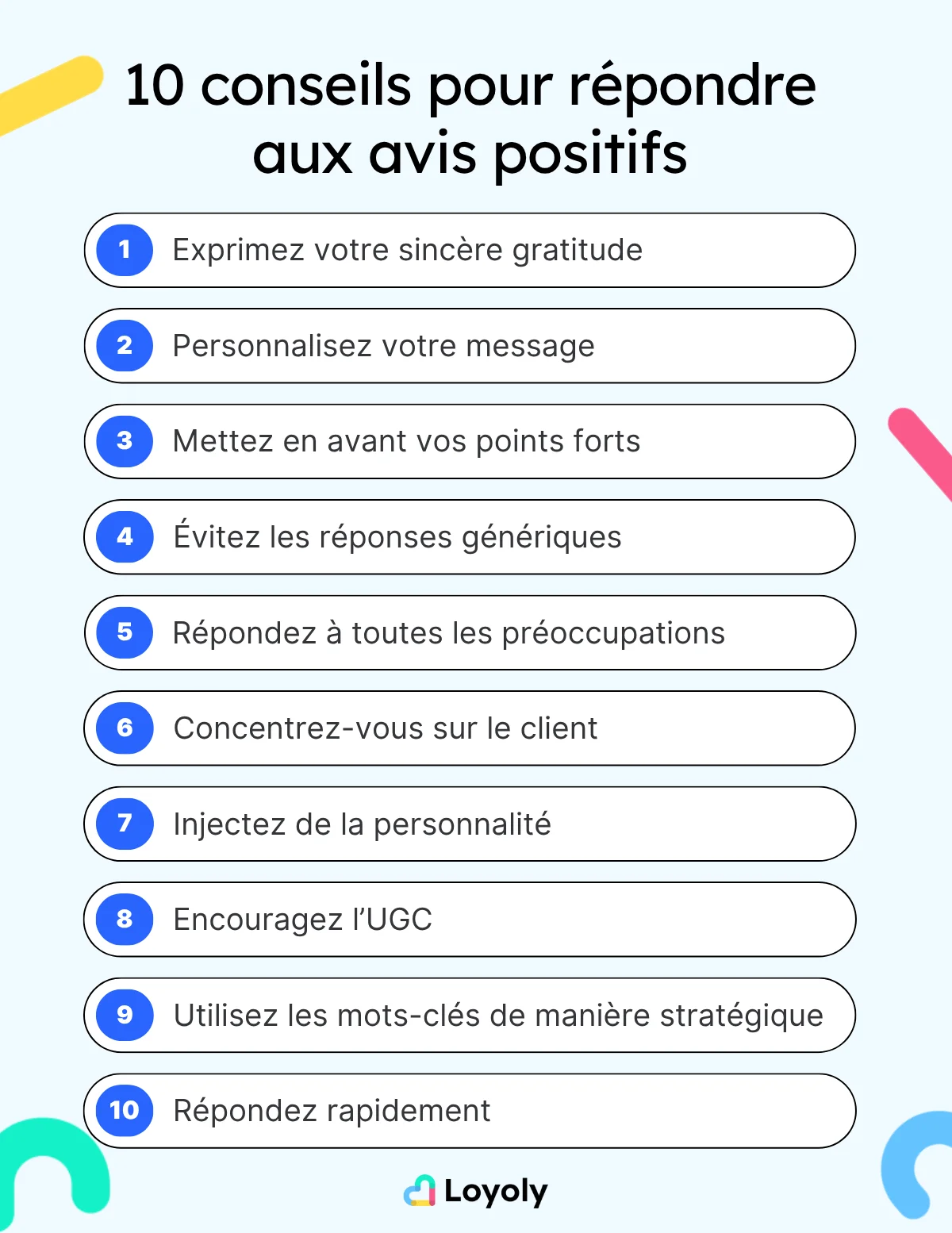 répondre aux avis positifs 