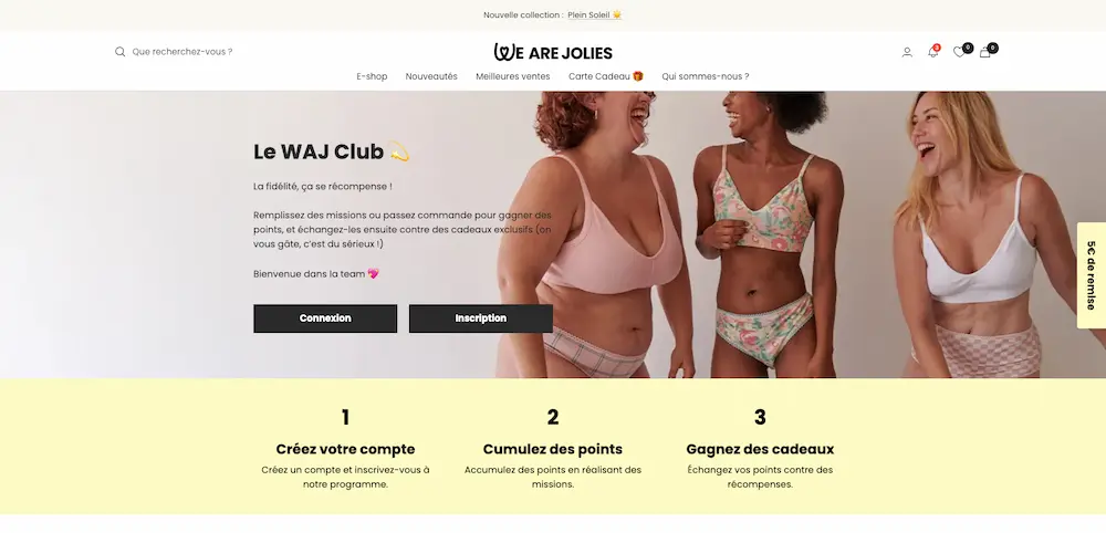 Programme de fidélité de We Are Jolies