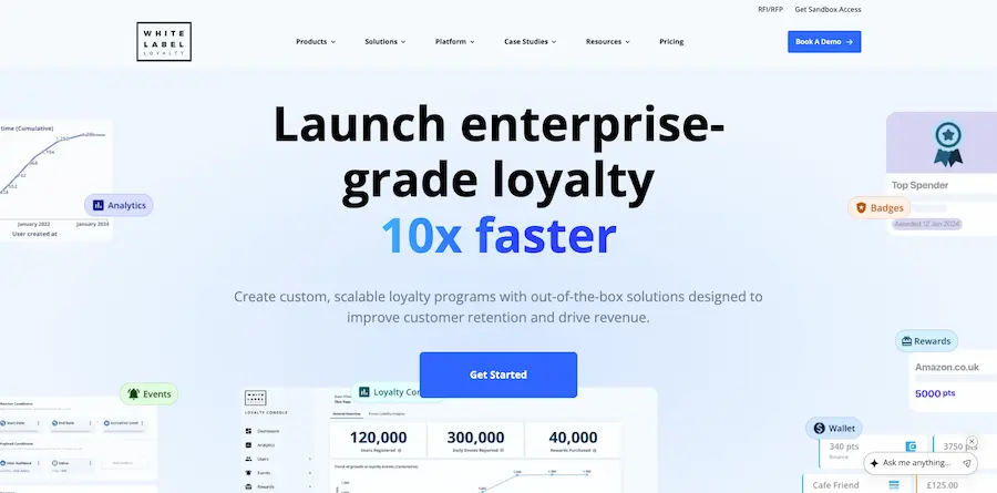 White label loyalty homepage