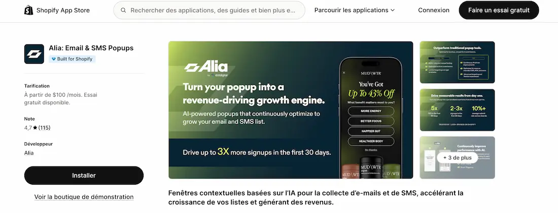 Alia on the Shopify App Store