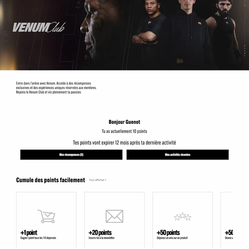 Programme de fidélité de Venum