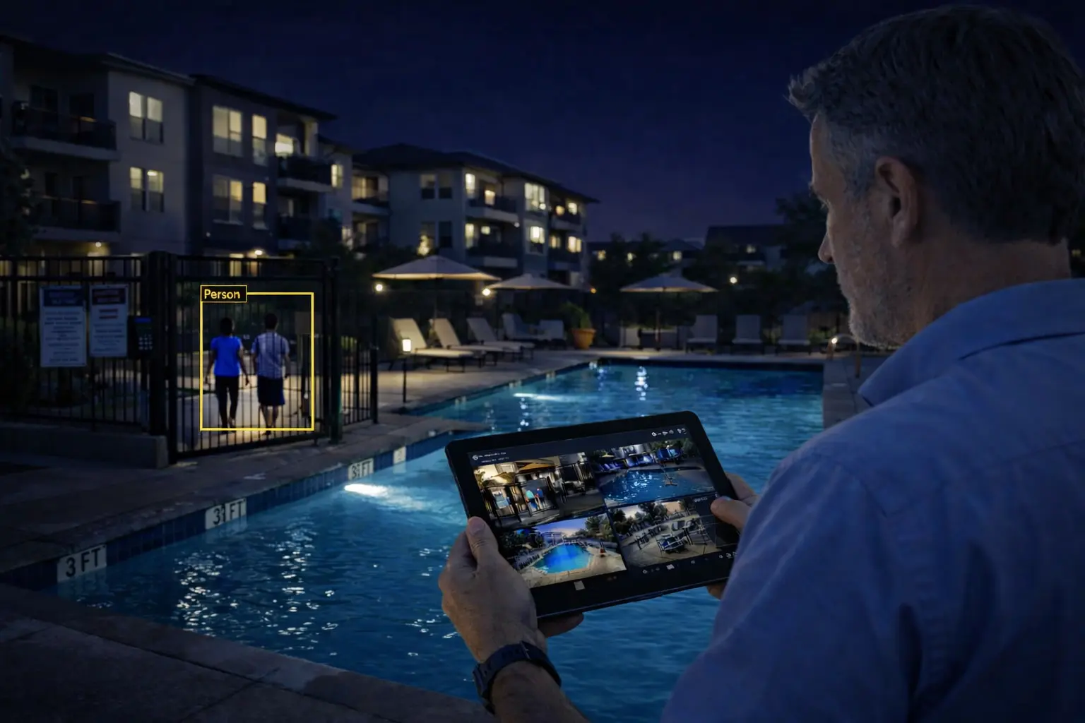 AI-powered pool area monitoring