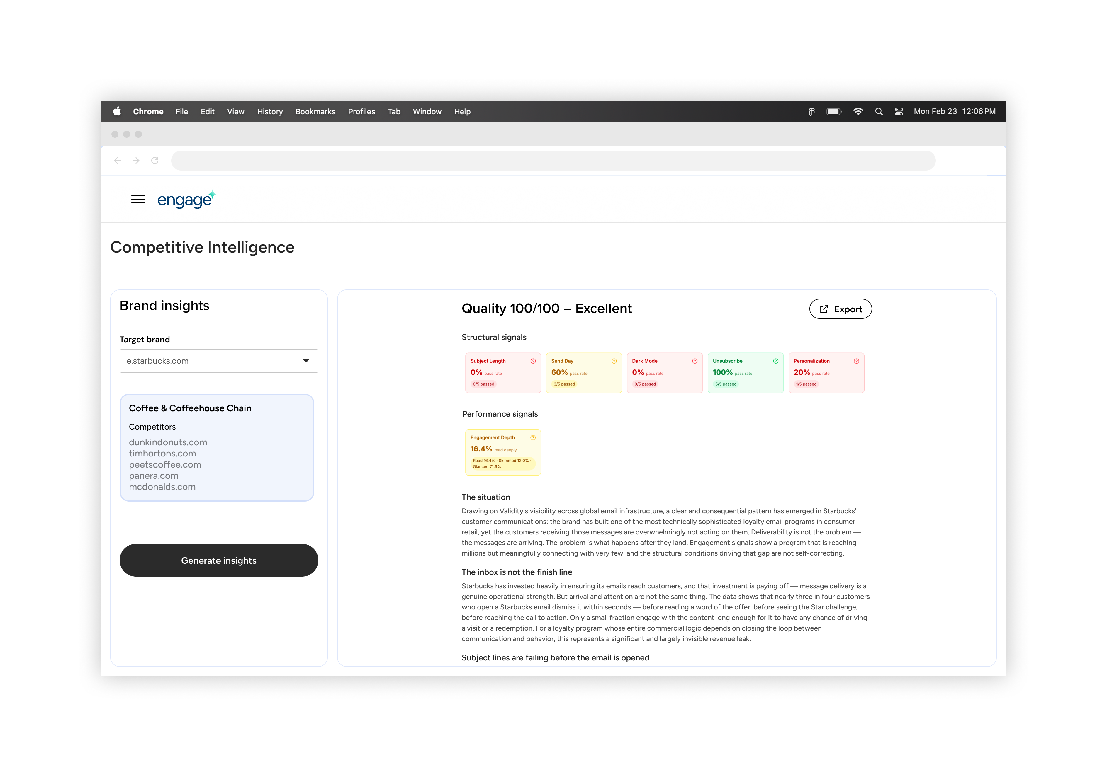 Screenshot of internal tool the team used for discovery