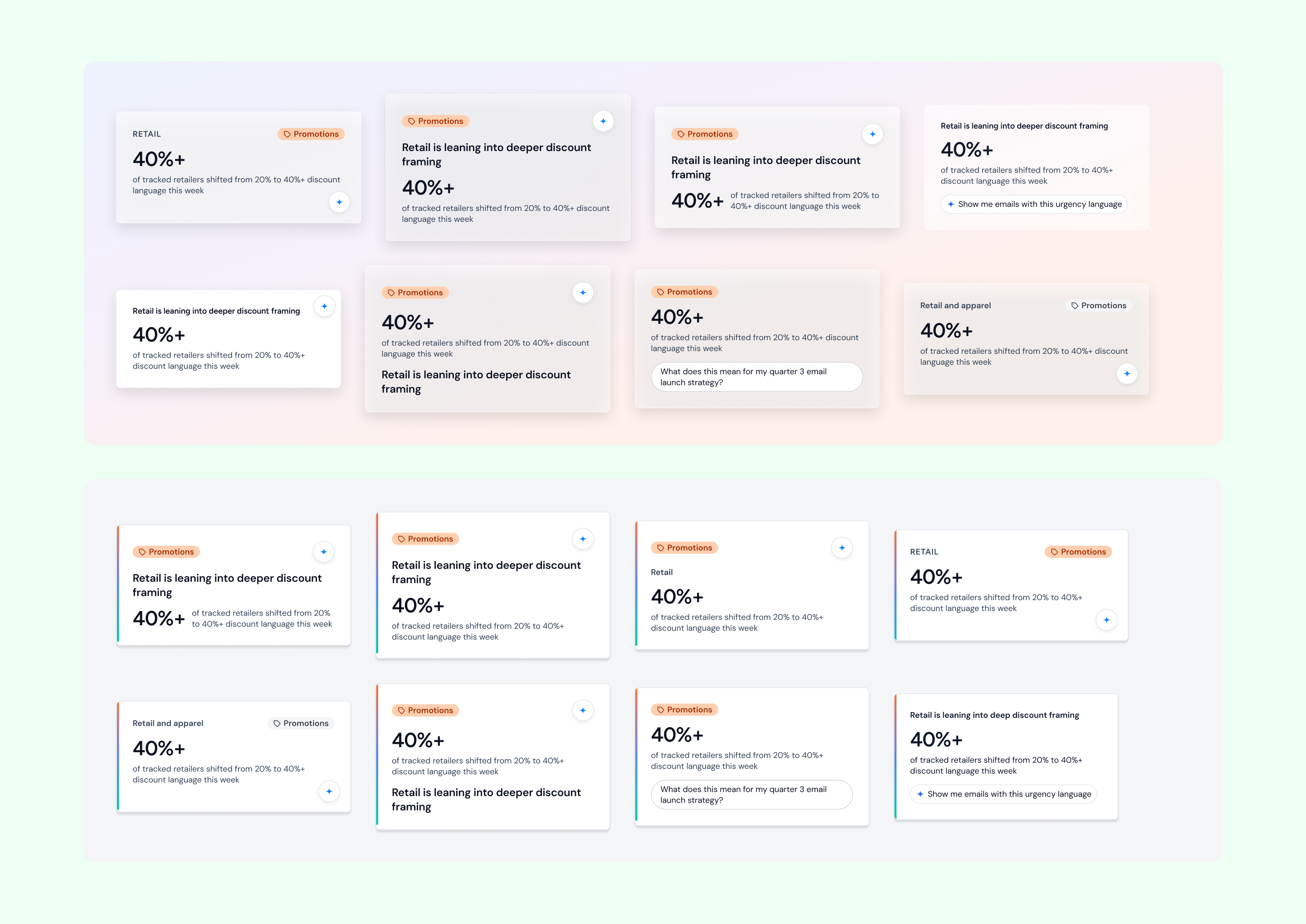 Exploring the visual design of the featured insight card by leveraging Claude