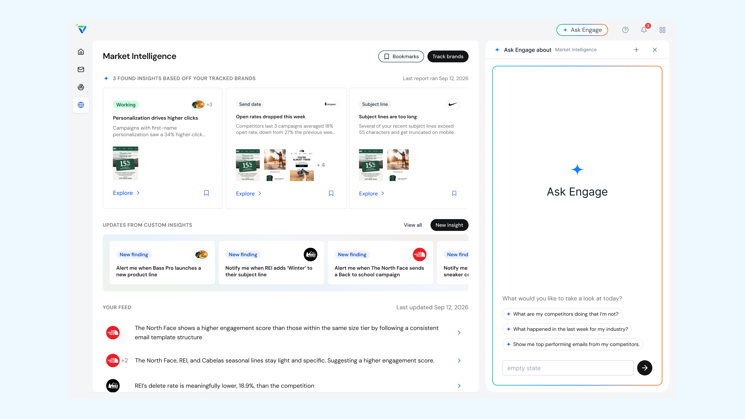 View of the ful Engage dashboard with AskEngage.