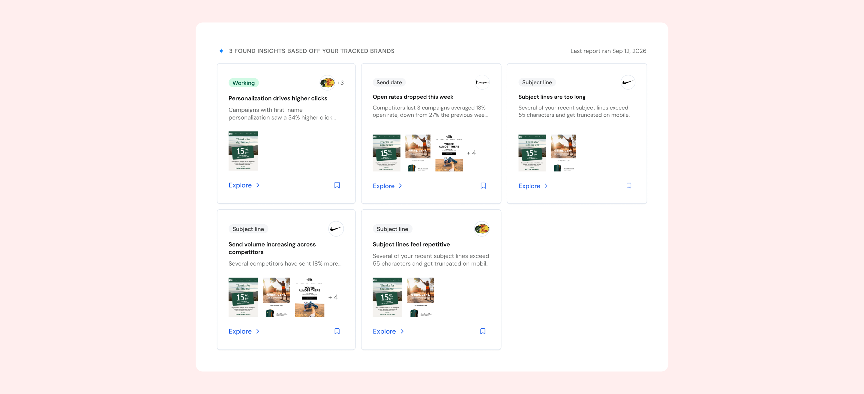 Isolated view of the featured insight cards.