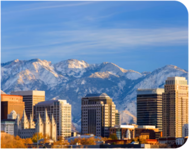Salt Lake City skyline with mountains