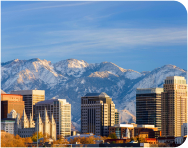 Salt Lake City skyline with mountains