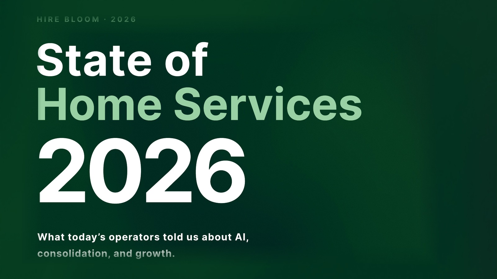 State of Home Services 2026 report cover