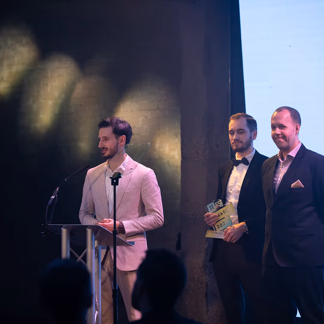 Espeo Software, the winner of the Fintech for good award on stage