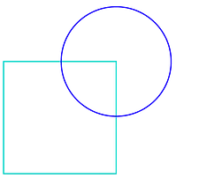 A blue circle overlapping a square with an aqua border, accompanied by two blue lines extending horizontally and vertically.