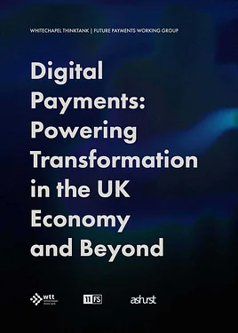 Cover of a report titled "Digital Payments: Powering Transformation in the UK Economy and Beyond." Dark background with white text.