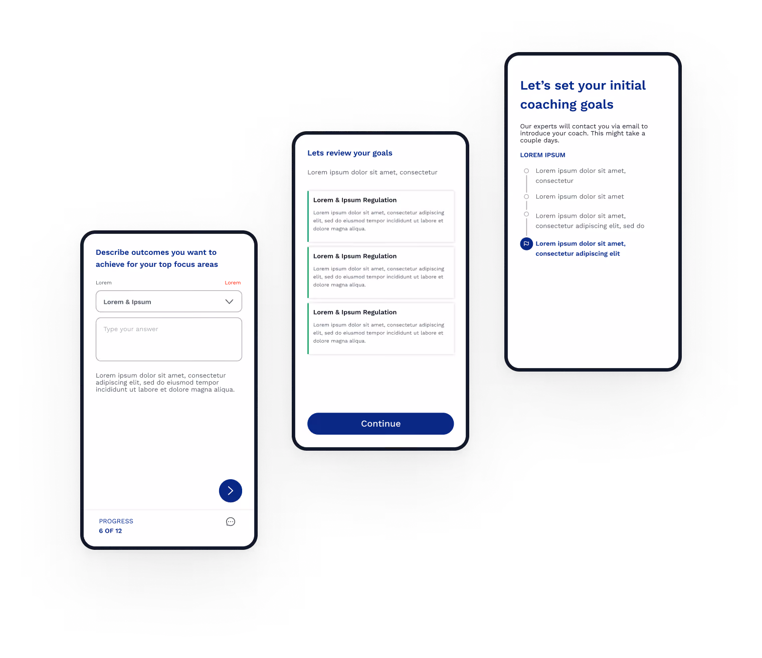 Initial goal assessment and regular reviews to track and align with your leaders’ needs