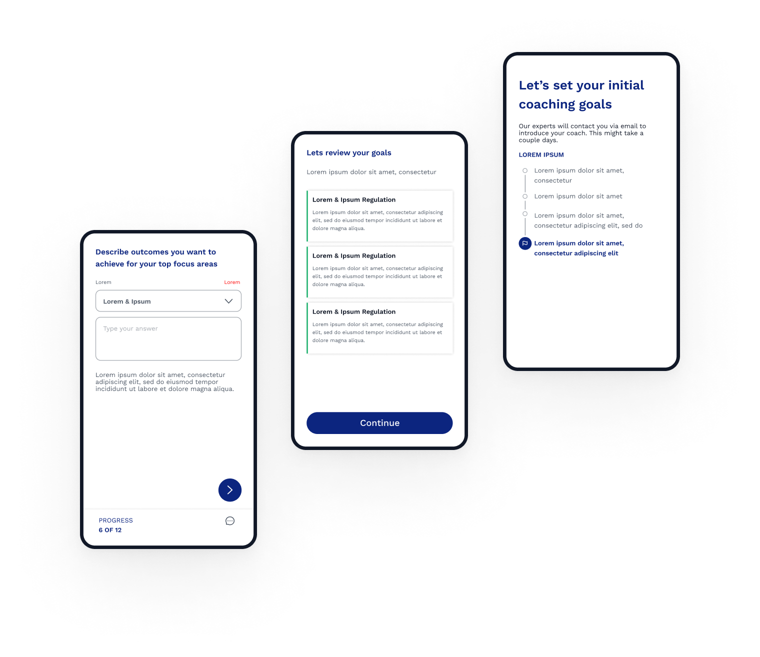 Initial goal assessment and regular reviews to track and align with your leaders’ needs