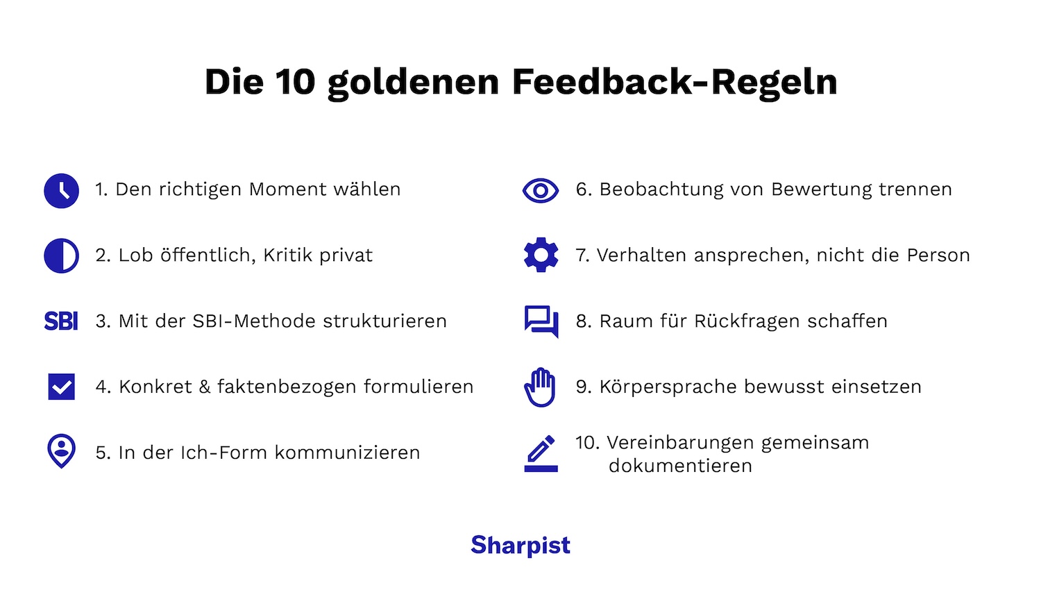 10 goldene Feedback-Regeln