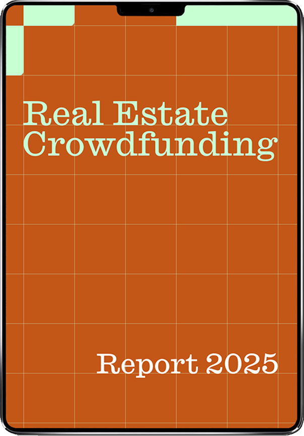 Cover of the megazine for Real Estate Crowdfunding Report 2025