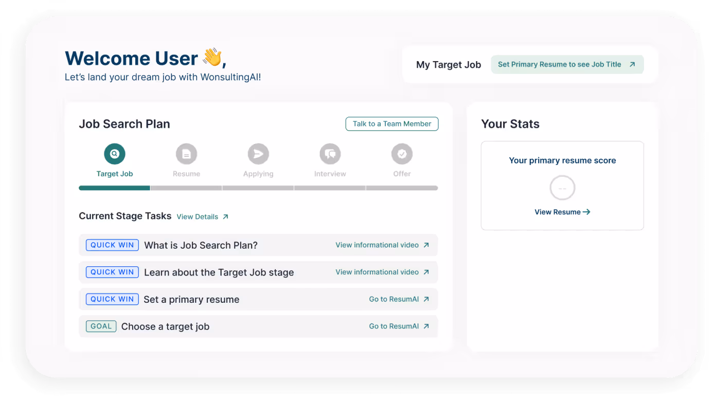 WonsultingAI Job Search Plan - Target Job