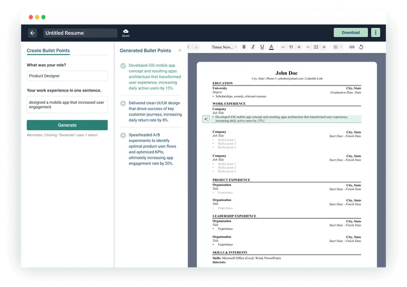ResumAI resume builder